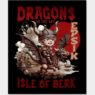 Flying Dragon Viking boy in a Viking Village - It's going to be EPIC! Posters and Art